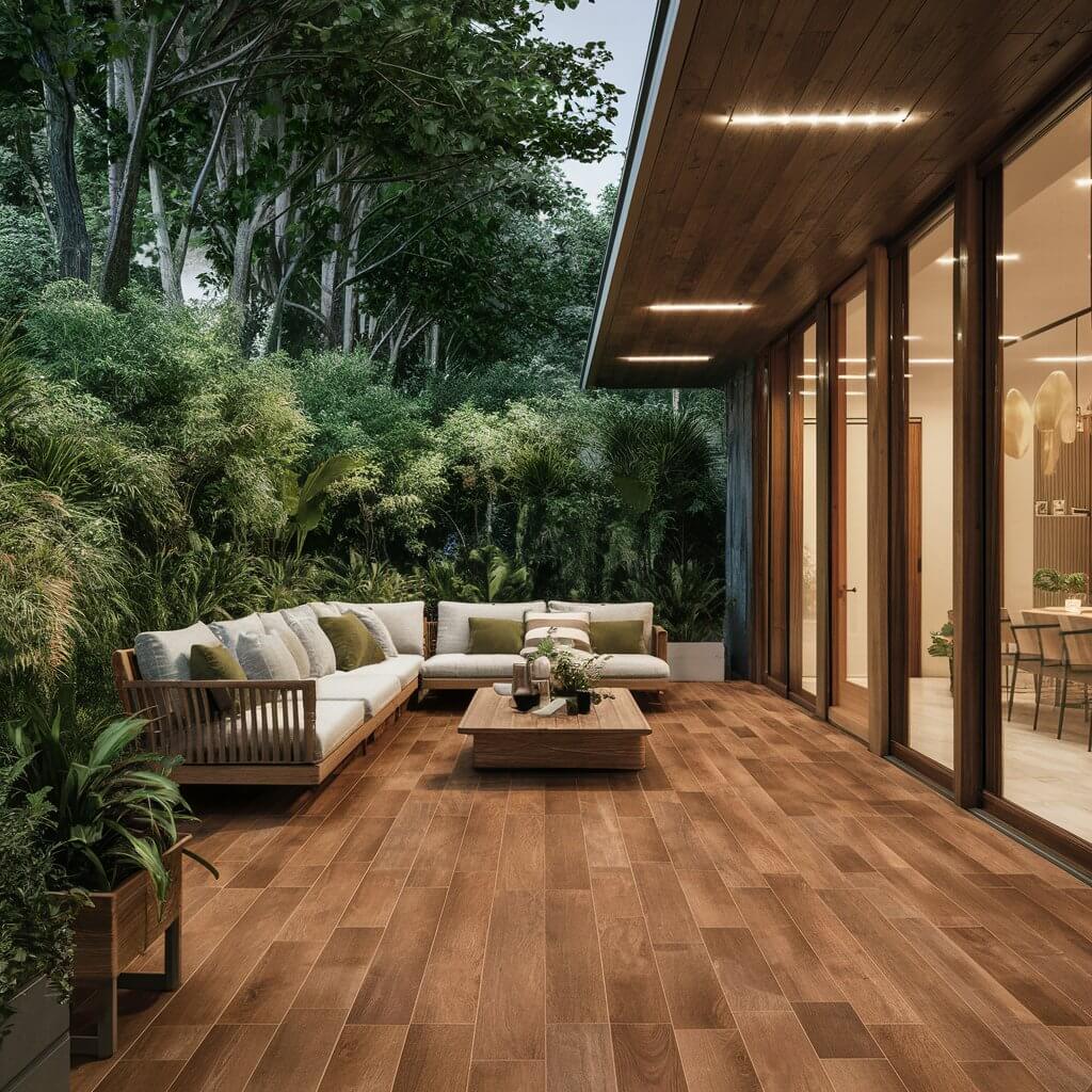 Wood-Look Tiles for Warmth and Versatility