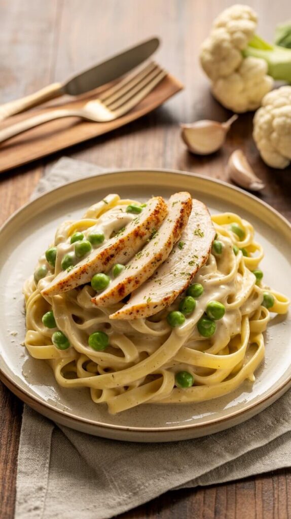 Creamy Cauliflower Alfredo Fettuccine