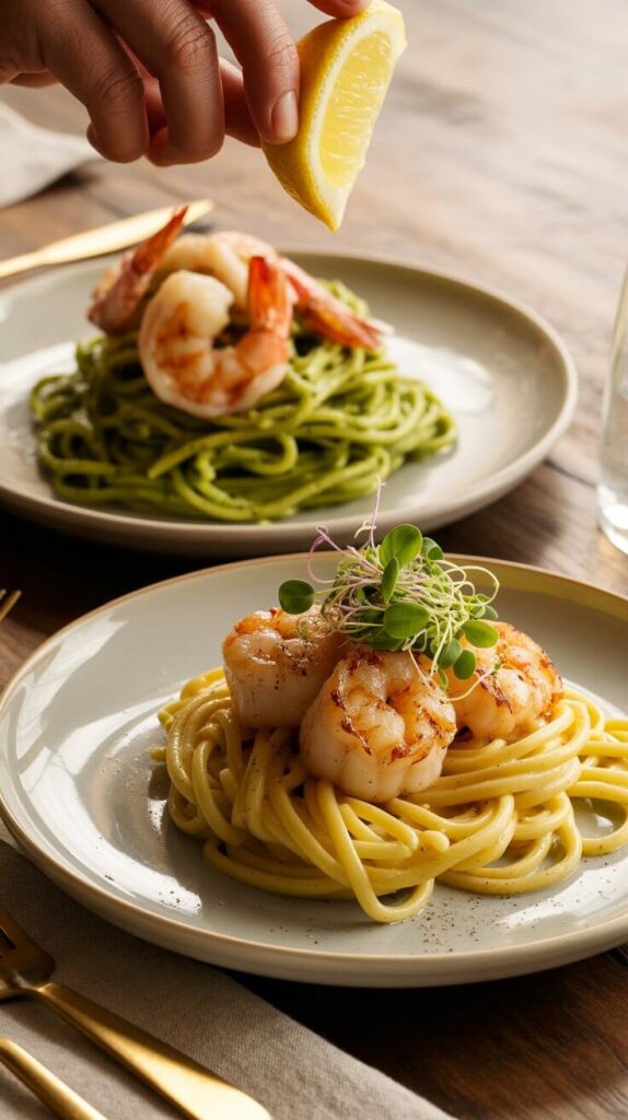 Grilled Shrimp or Scallops (Surf Meets Noodle Turf)