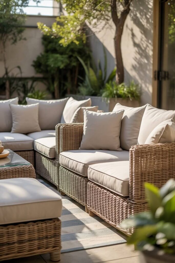 Cushions + Rattan = Outdoor Comfort Goals