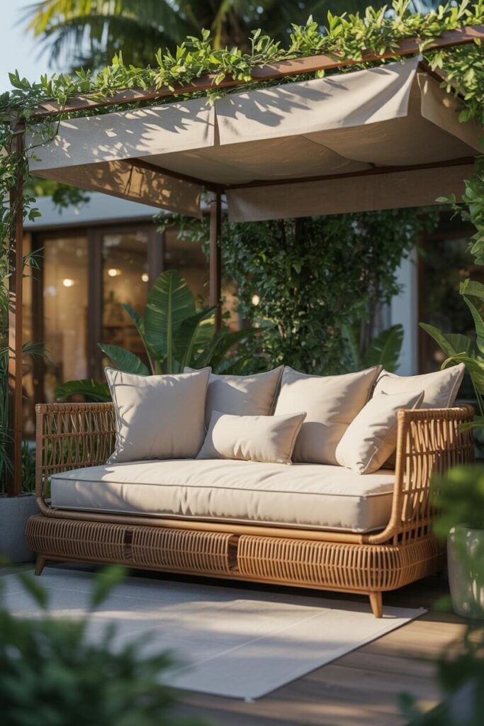 Rattan Daybed with Cushions (Nap Central)