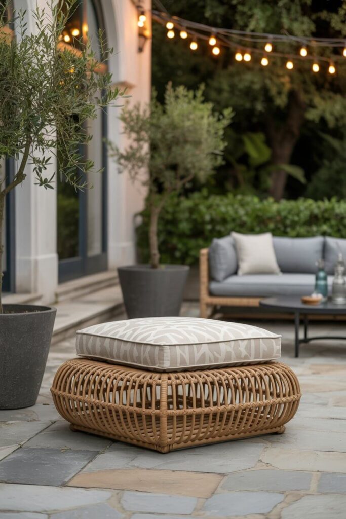 Rattan Ottoman + Cushions (The Unsung Hero)
