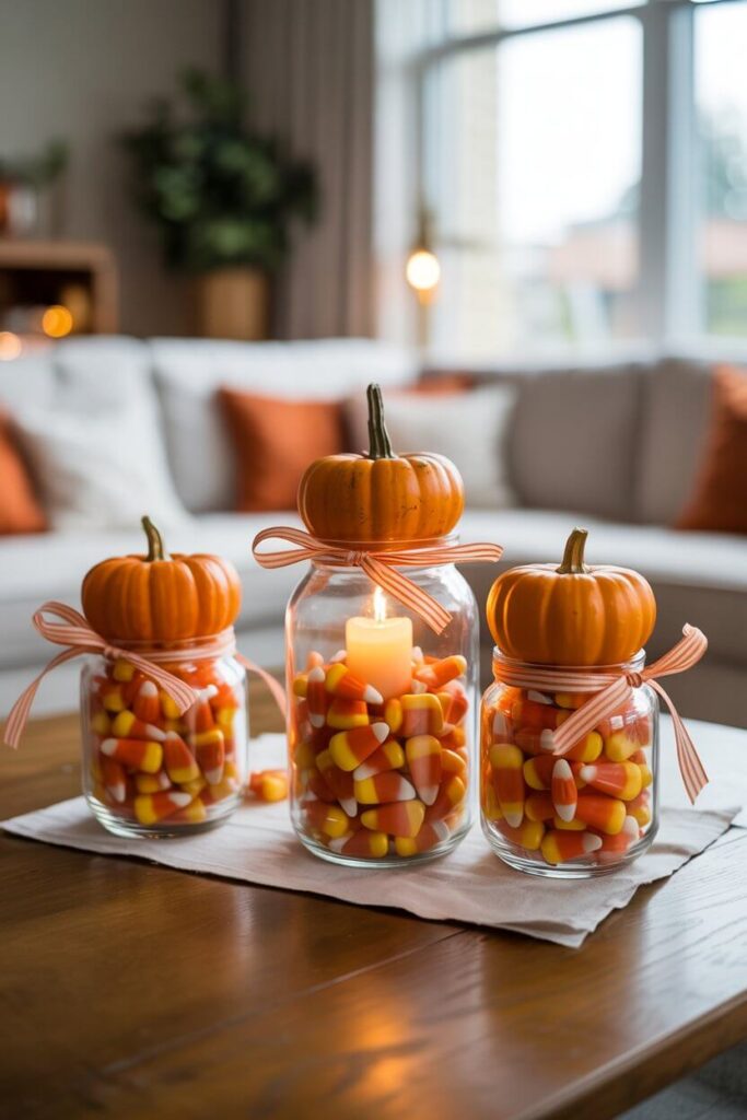Candy Corn Centerpieces 🍬